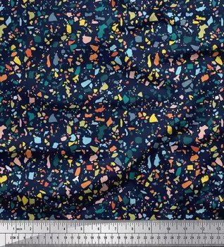 Синяя японская креп-сатиновая ткань Soimoi, ткань с мозаичным принтом аборигенов, 42 дюйма по метрам 42 Inch Wide - Cotton Voile синий