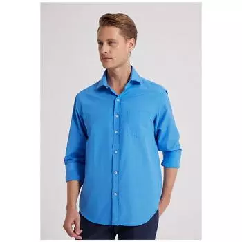 Синяя рубашка обычного кроя