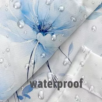 Синяя занавеска для душа - 72x72 дюйма с 12 крючками 180cm*180cm