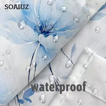 Синяя занавеска для душа - 72x72 дюйма с 12 крючками 180cm*180cm