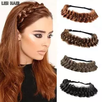 Синтетическая эластичная классическая плетеная повязка на голову MISSQUEEN, натуральный парик с косами, подходит для женщин и девочек, одежда для косплея 22cm