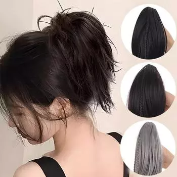 Синтетическая беспорядочная коса для наращивания волос в виде шиньона, натуральные накладные волосы, пучок, вьющиеся резинки для волос, заколки для наращивания волос, хвостик