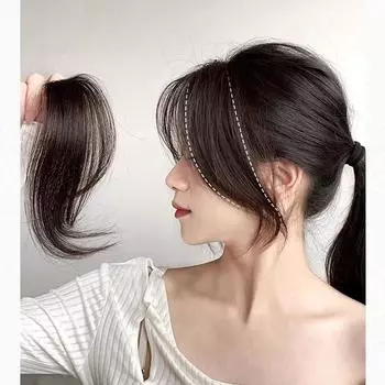 Синтетическая челка на заколках для волос, челка, средняя часть, две боковые челки, накладные волосы, увеличение объема волос Fo