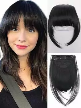 Синтетическая челка шпилька 10-дюймовая тонкая челка с бакенбардами для ежедневной женской челки 10inch