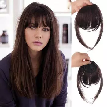 Синтетическая накладная челка с бакенбардами, аккуратная челка, заколотая челкой, прямые волосы, парики для девочек