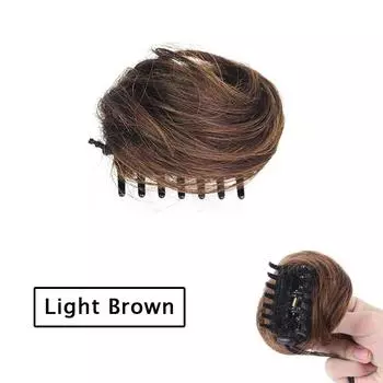 Синтетическая прямая эластичная резинка для волос, пучки для волос, женские шиньон-пончик, черный, коричневый, высокая прическа, зажим для наращивания волос