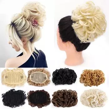 Синтетическая волнистая расческа-шиньон для женщин, резиновая резинка для наращивания волос шиньон для женщин, аксессуар для волос