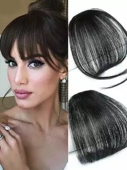 Синтетическая воздушная челка, термостойкие шиньоны для волос, женские натуральные короткие черные челки, заколки для волос, наращивание волос для женщин 5icnh
