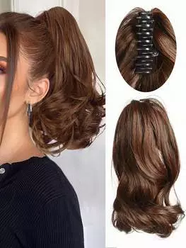 Синтетические 10-дюймовые заколки для наращивания хвоста, короткие свободные волнистые хвосты для наращивания волос Синтетические волосы для женщин для ежедневного использования 10inch