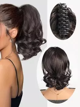 Синтетические 10-дюймовые заколки для наращивания хвоста, короткие свободные волнистые хвосты для наращивания волос Синтетические волосы для женщин для ежедневного использования 10inch