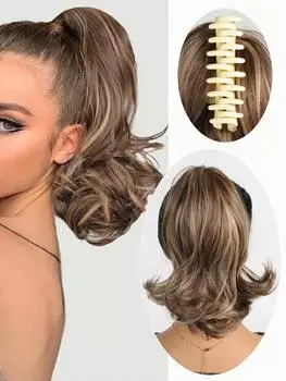 Синтетические 10-дюймовые накладные пряди для хвоста, короткие волнистые накладные пряди для хвоста, синтетические накладные пряди для женщин на каждый день 10inch