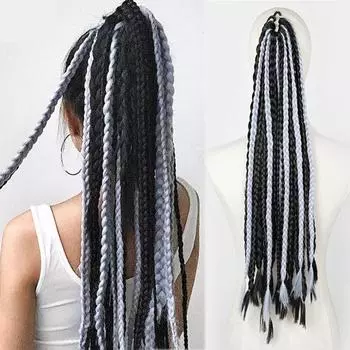 Синтетические 24 грязных косы, хвост для женщин, эластичная веревка для кос, резинка, аксессуары для волос, термостойкие накладные волосы