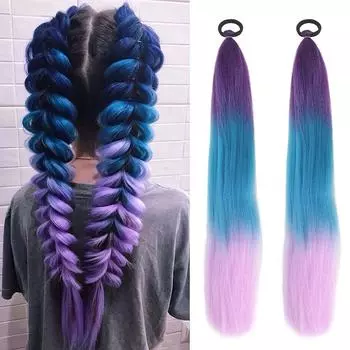 Синтетические 26-дюймовые светящиеся крученые косы, наращивание волос, Jumbo Braids Ombre Hair 65CM как