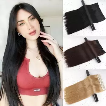 Синтетические 5 клипс для наращивания волос длинные прямые натуральные золотисто-коричневые или темно-черные клипсы для наращивания волос для женщин
