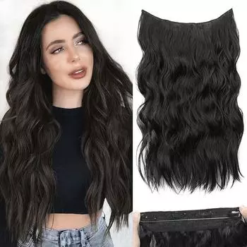 Синтетические 5 клипс в волосах длинные большие волны вьющиеся парики для наращивания натуральные густые волосы для женщин косплей вечеринка одежда 50cm