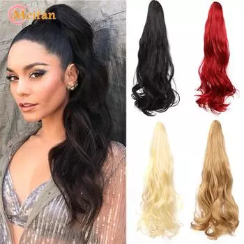 Синтетические большие волнистые зажимы для наращивания волос «конский хвост» для женщин, термостойкие волосы с конским хвостом