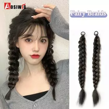 Синтетические боксерские волосы для наращивания волос, эластичные веревочные парики, натуральные черные термостойкие плетеные искусственные волосы для женщин