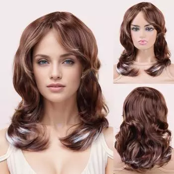 Синтетические длинные натуральные волнистые парики для женщин Омбре волнистые светлые коричневые натуральные парики из термостойких волос золотисто-коричневый
