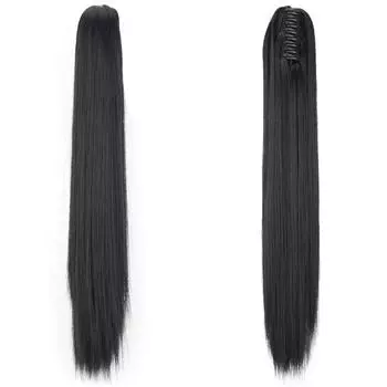 Синтетические длинные прямые волосы-хвостики на клипсах для наращивания волос 24 дюйма, термостойкие волосы-хвостики для женщин, на каждый день, для вечеринок коричневый