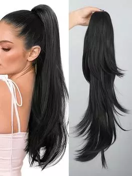 Синтетические длинные вьющиеся многослойные волнистые завязывающиеся на шнурке конские хвосты 24 дюйма для женщин термостойкие искусственные волосы 24inch