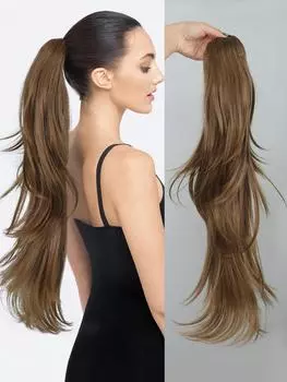 Синтетические длинные вьющиеся многослойные волнистые завязывающиеся на шнурке конские хвосты 24 дюйма для женщин термостойкие искусственные волосы 24inch