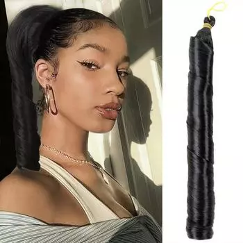 Синтетические длинные вьющиеся свободные плетеные волосы по спирали для наращивания волос французского вязания крючком, термостойкие волосы для повседневного ношения 55cm