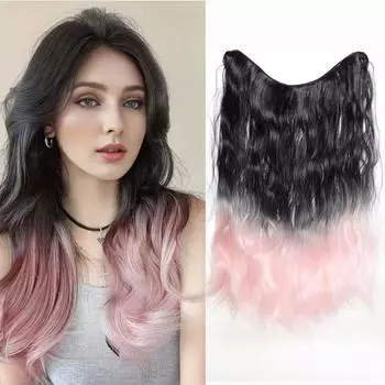Синтетические длинные волны с градиентным цветом наращивания волос на клипсах