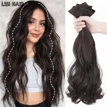 Синтетические длинные волосы XINRAN на заколке для наращивания волос, натуральные густые волосы, 3 шт./компл., термостойкие волосы для женщин, ежедневное использование 60cm