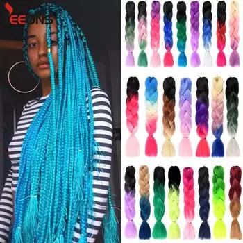 Синтетические Джамбо-плетеные волосы для наращивания, 24 дюйма, термостойкое волокно оптом, синтетические Джамбо-косы для женщин