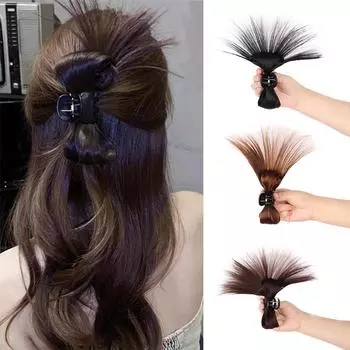 Синтетические грязные пучки волос, накладные волосы, зажимы для волос, волан, накладные волосы для женщин, регулируемые, легкие накладки для волос 15cm