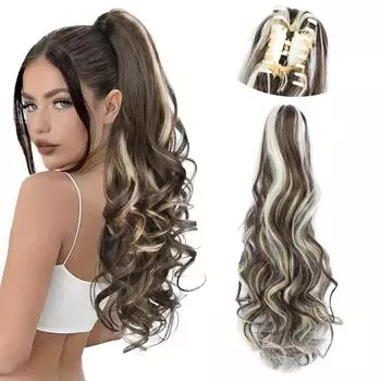 Синтетические когти длинные вьющиеся волнистые накладные волосы для хвоста на заколках элегантные для женщин повседневное использование аксессуары для волос 60cm