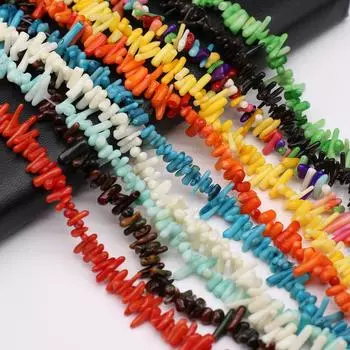 Синтетические коралловые бусины из 1 нити диаметром 7-15 мм, маленькие саженцы в форме сквозного отверстия, свободные бусины-разделители для изготовления ювелирных изделий, аксессуары для ожерелья своими руками 7-15mm