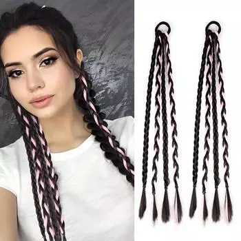 Синтетические косы Конский хвост для девочек Плетение волос Наращивание хвоста Шиньоны для женщин Резинка для наращивания волос Конский хвост