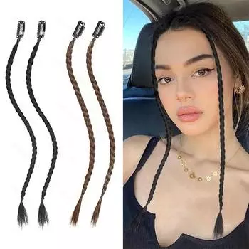 Синтетические косы на заколках для наращивания волос, косы, длинные хвостики, шиньоны для женщин и девочек, повседневное использование в косплее 45cm