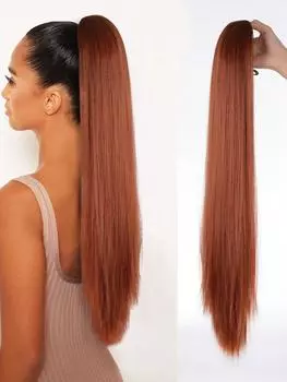 Синтетические накладные волосы 26 дюймов Длинные прямые синтетические волосы для наращивания хвоста для женщин ежедневного использования 26inch