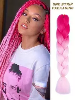 Синтетические накладные волосы 32 дюйма, цветные омбре, синтетические косички, предварительно растянутые, большие, для наращивания волос для самостоятельного ежедневного использования 32inch