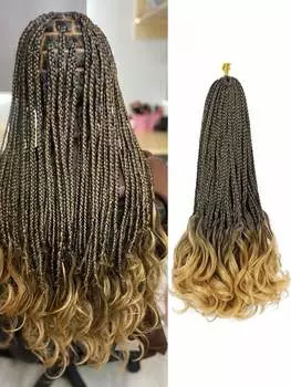 Синтетические накладные волосы французские завитки крючком косички 18 дюймов 8 упаковок крючком коробочные косички с кудрявыми волнистыми концами