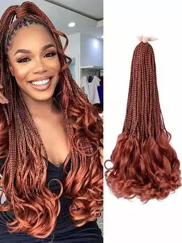 Синтетические накладные волосы французские завитки крючком косички 18 дюймов 8 упаковок крючком коробочные косички с кудрявыми волнистыми концами