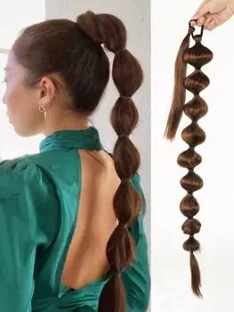 Синтетические накладные волосы, хвостик-конский хвост с пузырьками, афро-конский хвост с пузырьками, 30 дюймов, обертывание вокруг хвоста-фонаря для женщин, ежедневное использование 30inch