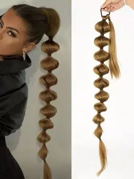 Синтетические накладные волосы, хвостик-конский хвост с пузырьками, афро-конский хвост с пузырьками, 30 дюймов, обертывание вокруг хвоста-фонаря для женщин, ежедневное использование 30inch