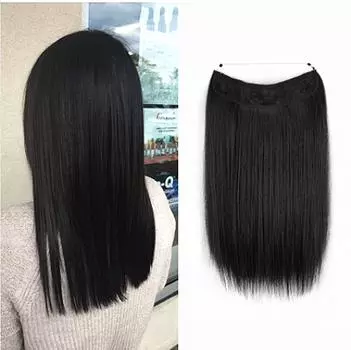Синтетические натуральные прямые клипсы «рыбья линия», невидимые наращивание волос, черные искусственные накладные волосы для женщин