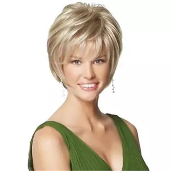 Синтетические парики для женщин Натуральный парик Блондинка Коричневый с челкой Короткие стрижки Парик для мамы Подарки Женские парики Термостойкие парики светлый