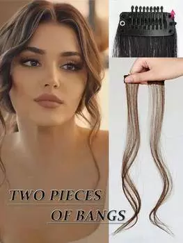 Синтетические парики из высокотемпературного шелка черного цвета, 14-дюймовая челка в виде драконьей бороды, двухсекционная челка, заколка для волос 14inch