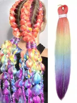 Синтетические предварительно растянутые плетеные волосы 30 дюймов, разноцветные серебряные нити, мерцающие плетеные волосы, наращивание волос, скрученные косы 30inch