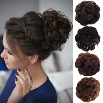 Синтетические прически, вьющиеся кусочки, шиньон, зажим для волос, чехол для булочки, накладные волосы, заколки для волос, ленты для волос, серый цвет, стиль ретро