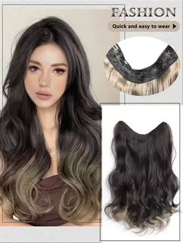 Синтетические шиньоны женские 18 дюймов длинные волнистые окрашенные волосы накладные 5 безопасных зажимов термостойкие синтетические волосы накладные зажимы 18inch