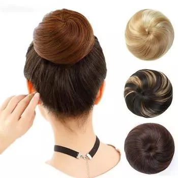 Синтетические вьющиеся шиньонные волосы, булочка, заколка для наращивания волос с конским хвостом