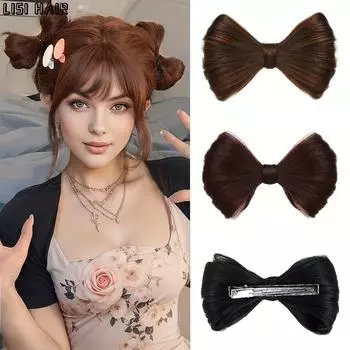 Синтетические волосы LISI, 1 шт., парик с бантом, пучки, прическа, шиньон, на заколке, наращивание волос, аксессуары для вечеринок, аксессуары для волос 12cm