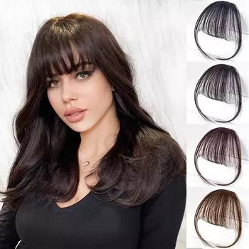 Синтетические волосы LISI на заколке с воздушной челкой, наращивание парика с короткими прямыми волосами, натуральный парик для женщин, одежда для косплея 20cm