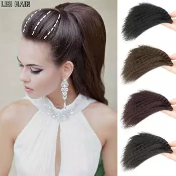 Синтетические волосы LISI с текстурой кукурузных усов, зажим для парика в верхней части черепа для женщин, для вечеринок 20cm